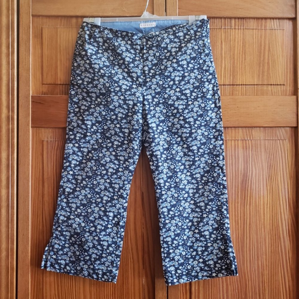 OLD NAVY blue print cropped pants sz 12 girls
